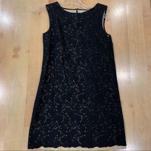 LOFT black crochet shift dress